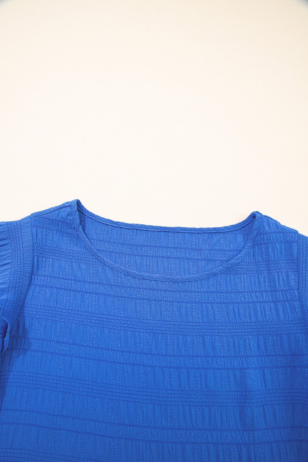 Dark Blue Ruffled Sleeve Top