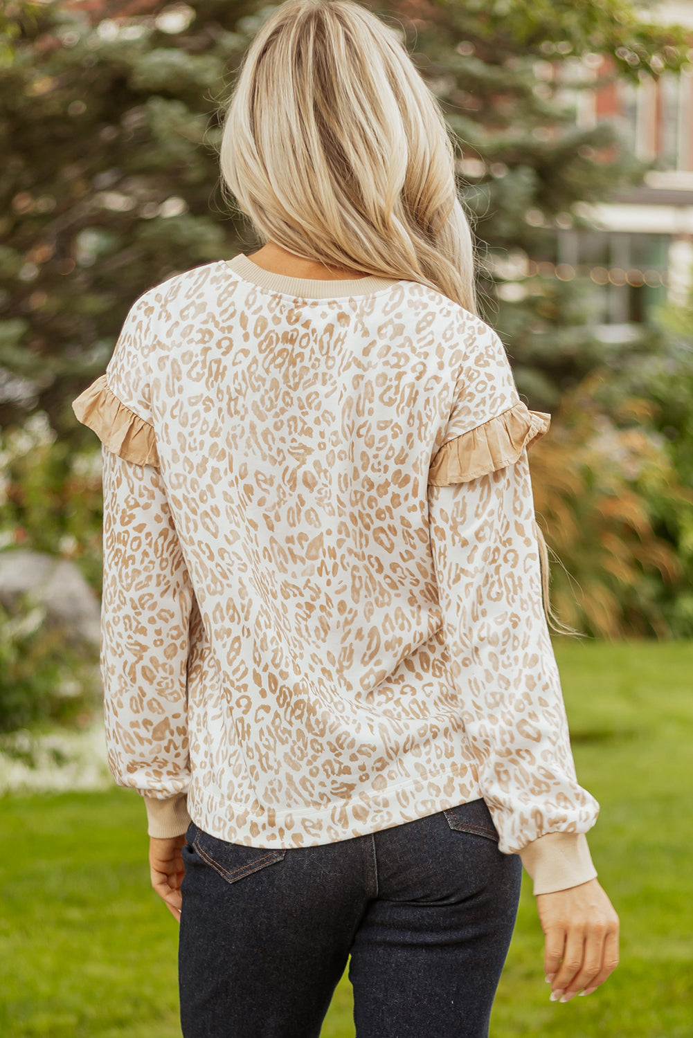 Leopard Ruffle Sweatshirt