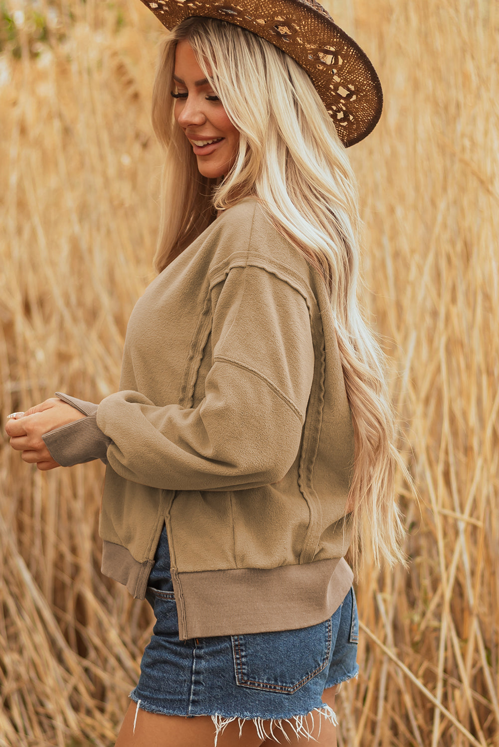 Dark Khaki Sherpa Pullover