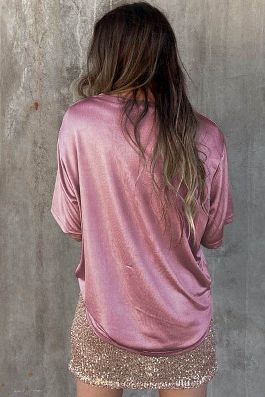 Pink Pocket Loose Tee