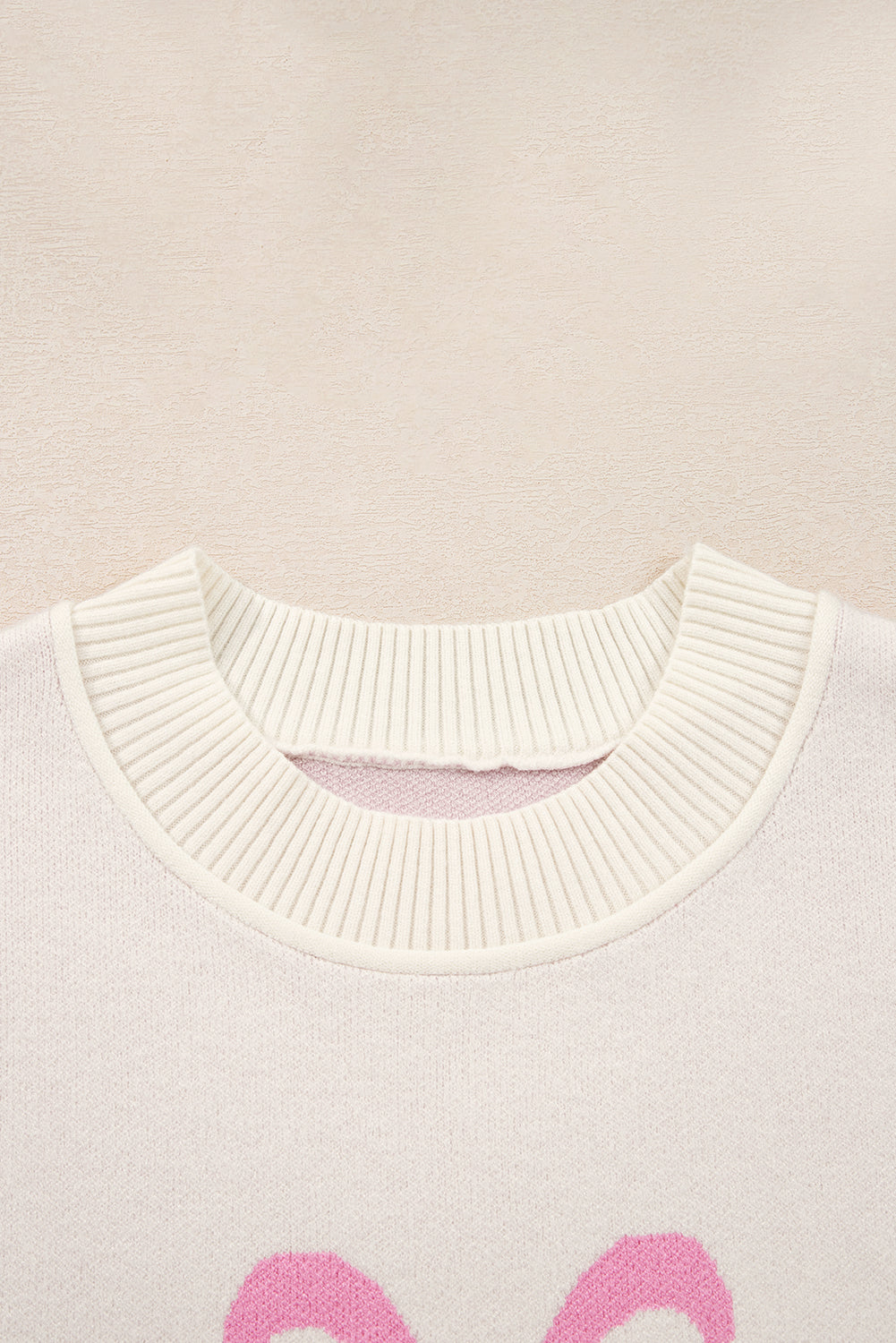 Pink Bow Print Sweater
