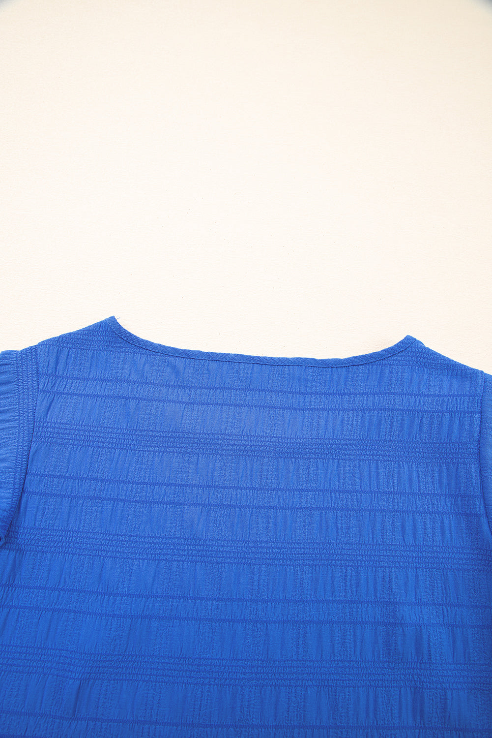 Dark Blue Ruffled Sleeve Top
