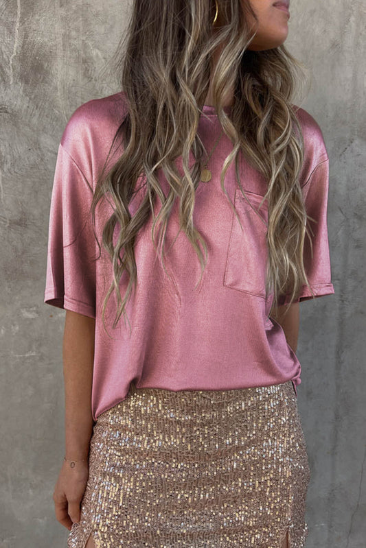 Pink Pocket Loose Tee