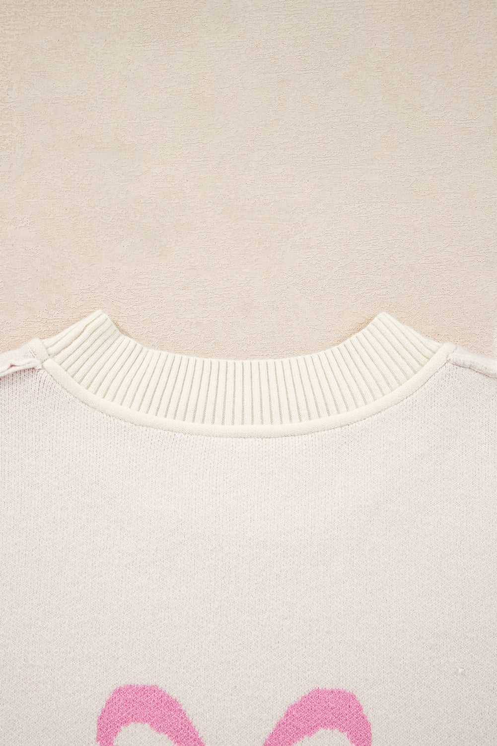 Pink Bow Print Sweater