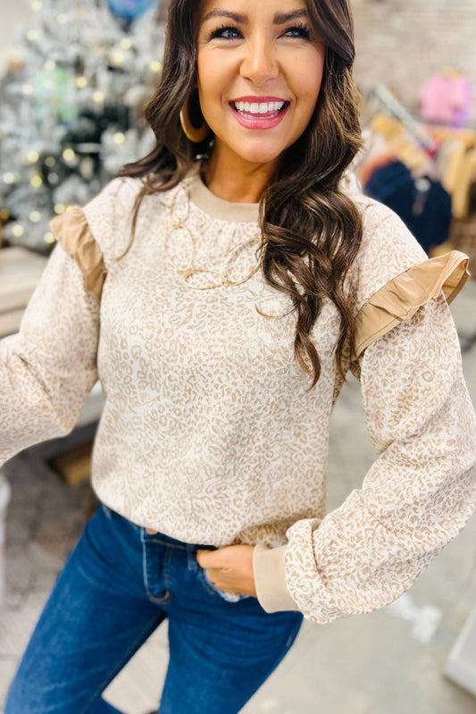 Leopard Ruffle Sweatshirt