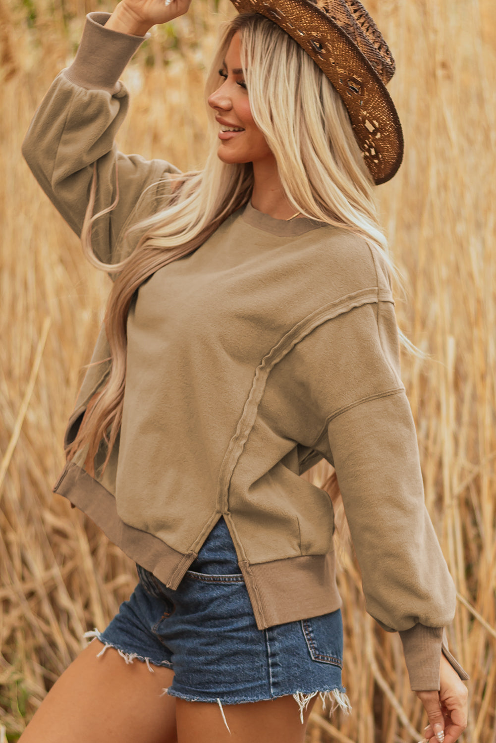 Dark Khaki Sherpa Pullover