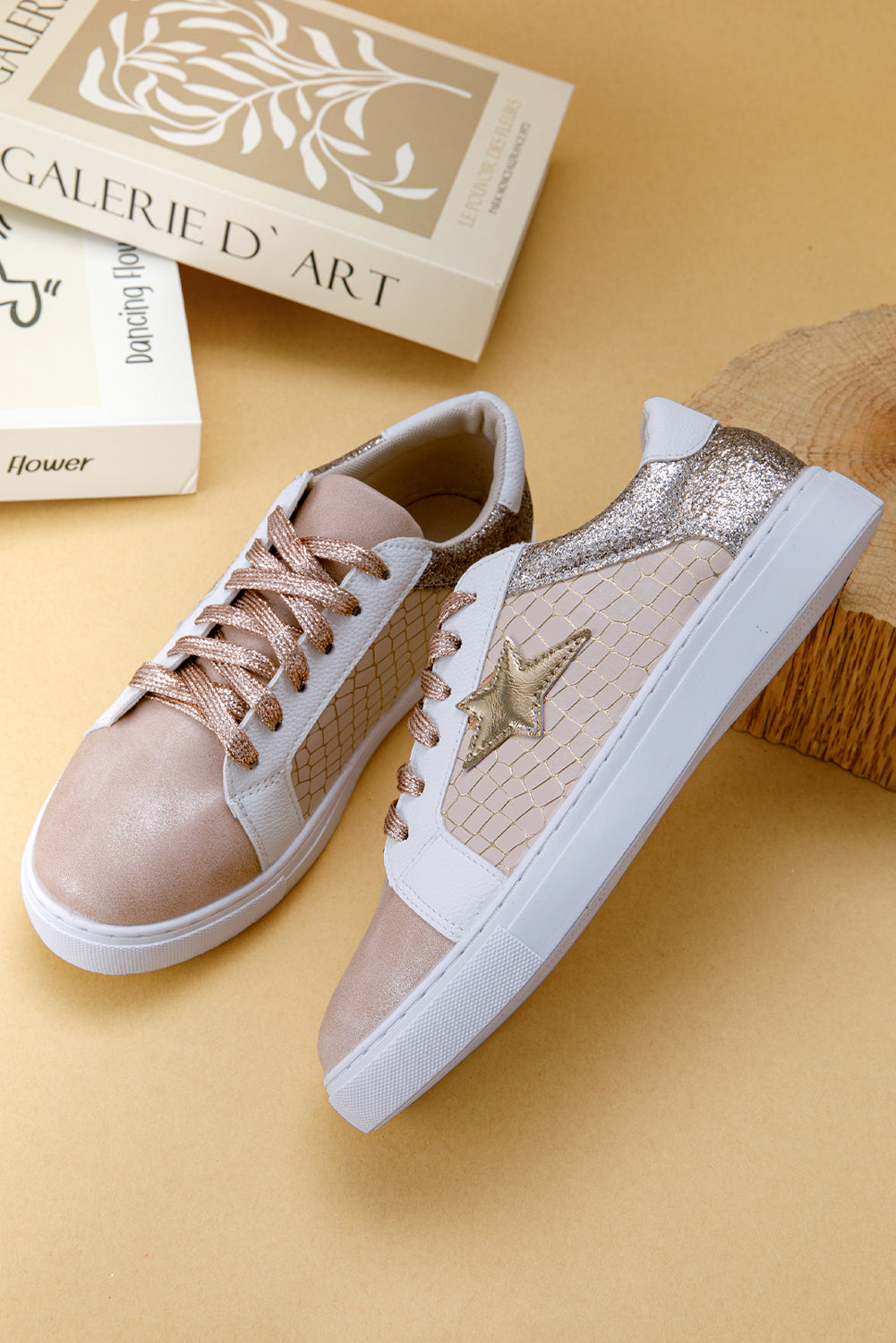 Glitter Star Patchwork Sneakers