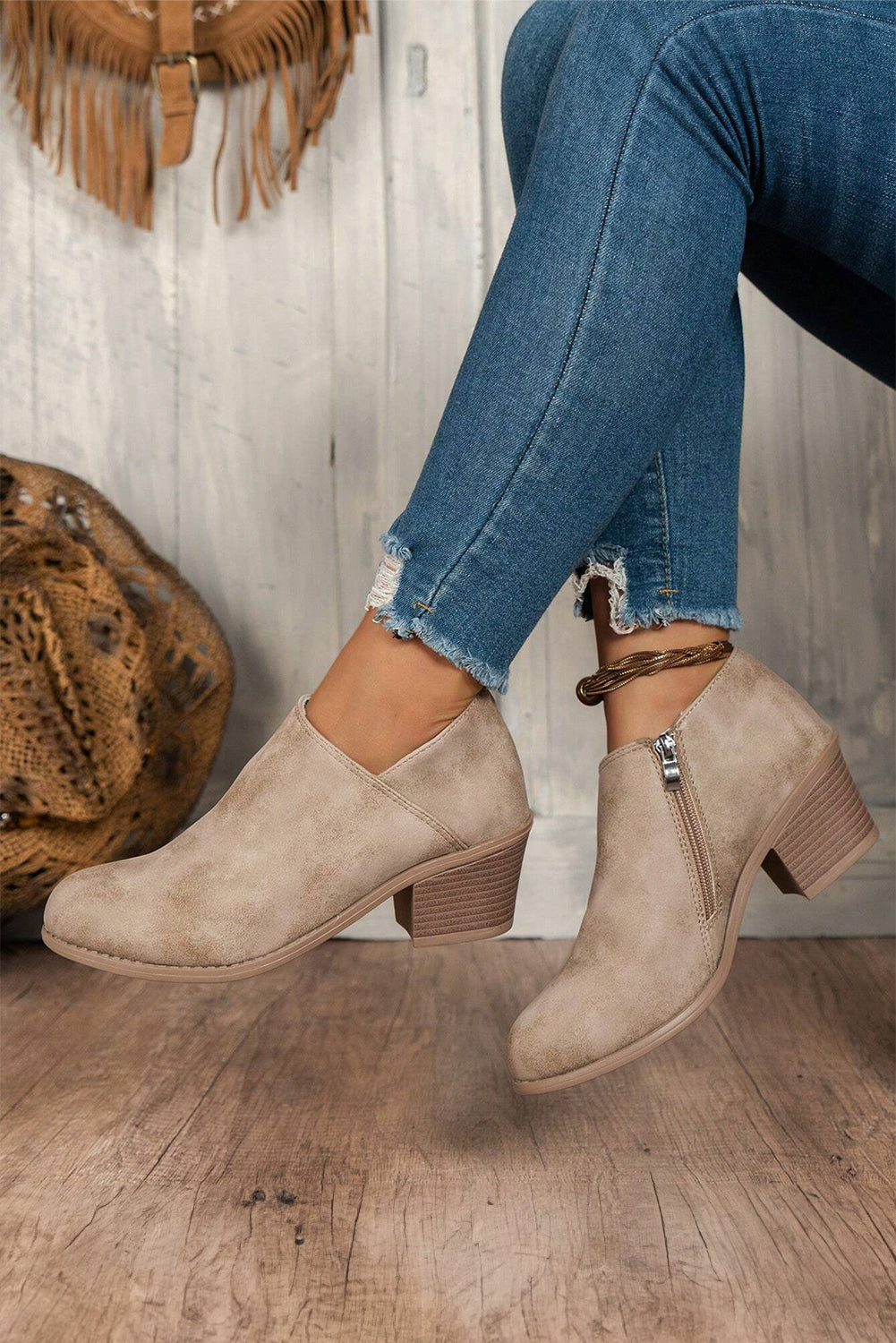 Philippine Gray Suede Boots