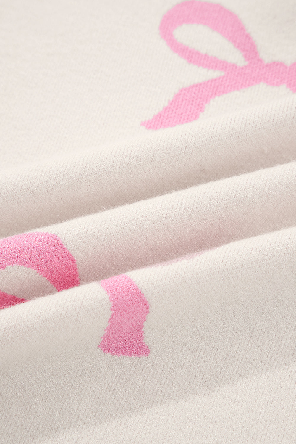Pink Bow Print Sweater